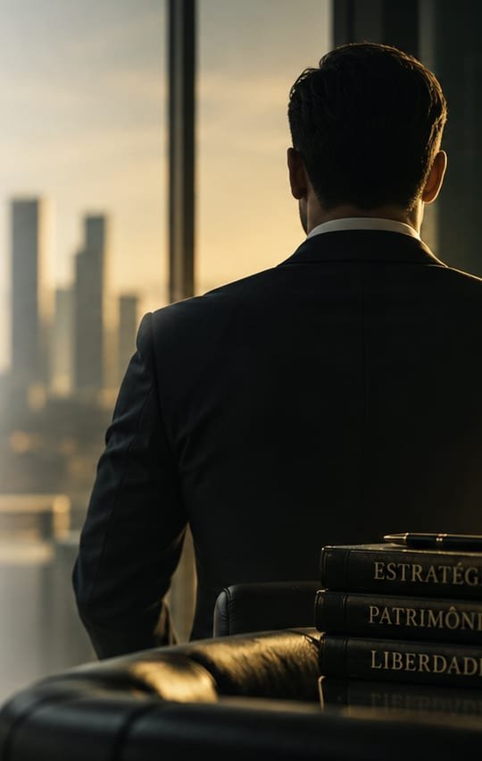 Empresário olhando a cidade pela janela